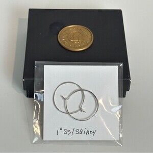 Minimalist Jewelry Sterling Silver 1 inch Hoop Earrings NIB